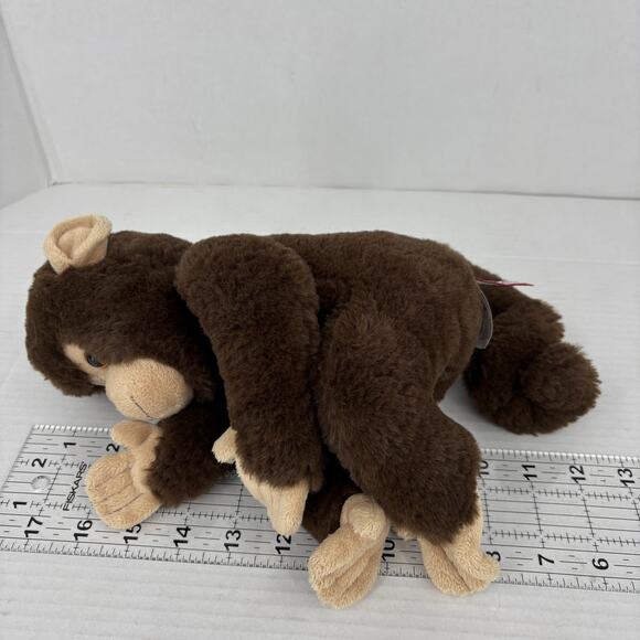 Douglas Cuddle Toy Mikie Monkey Plush Brown Tan Chimp #4617 Beans Stuffed 9 Inch - Picture 8 of 8